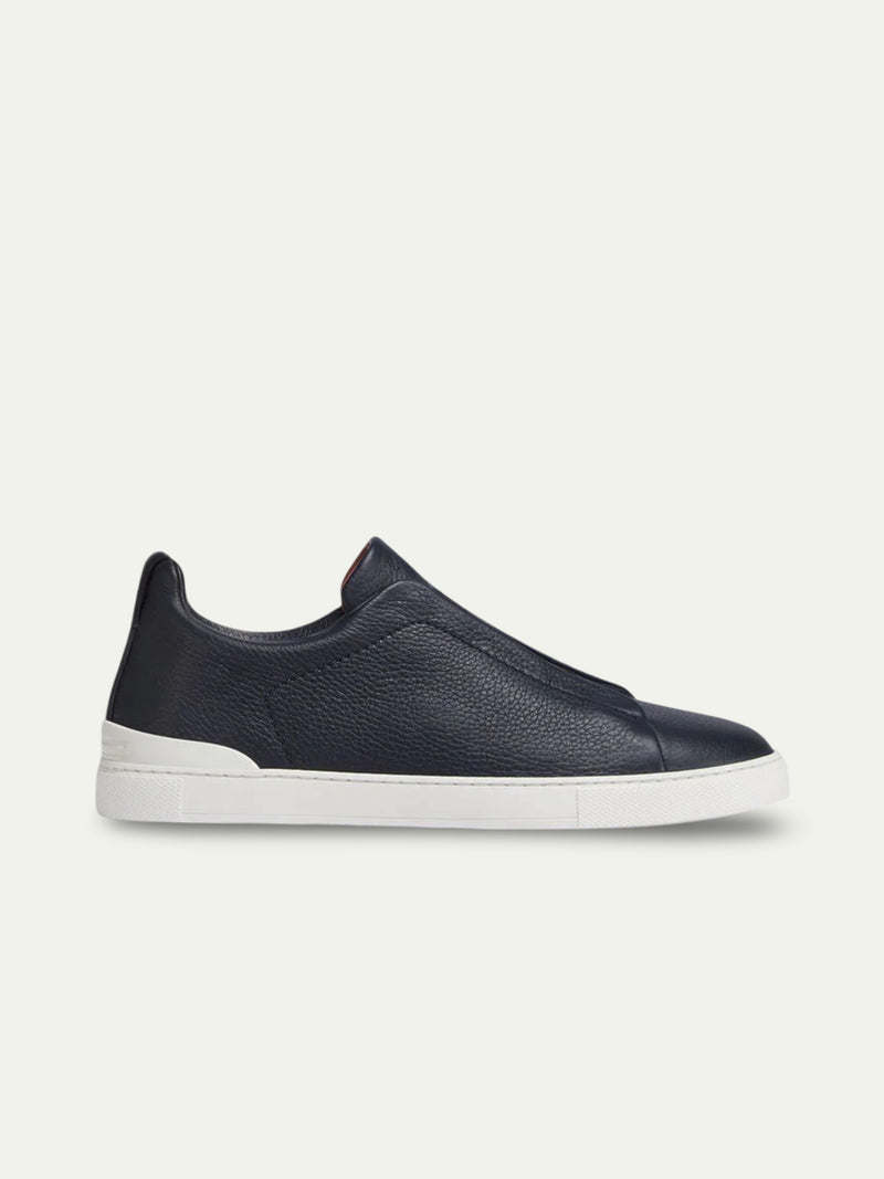 Aurello Triple Stitch Slip-On Sneakers Midnight Blue