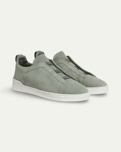Aurello Triple Stitch Slip-On Sneakers Sage Green