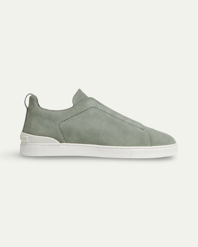 Aurello Triple Stitch Slip-On Sneakers Sage Green